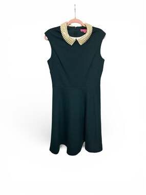 Betsey Johnson Pearl Collar Sleeveless Fit & Flare Dress